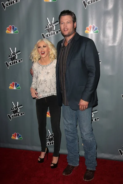 Christina Aguilera y Blake Shelton — Foto de Stock