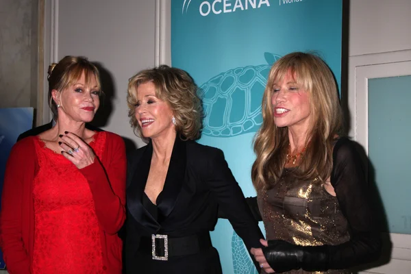 Melanie Griffith, Jane Fonda, Carly Simon — Zdjęcie stockowe