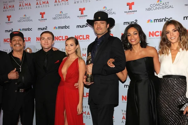 Danny Trejo, Daryl Sabara, Alexa Vega, Robert Rodriguez, Rosario Dawson and Jessica Alba — Stock Photo, Image