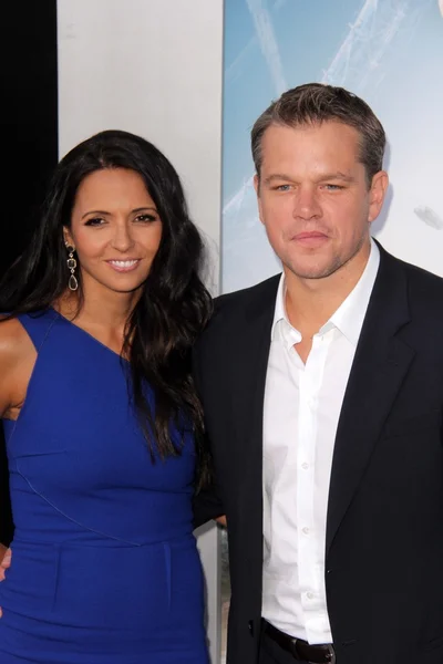 Luciana Barroso, Matt Damon — Stock Photo, Image