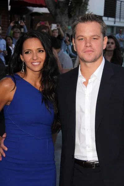 Luciana Barroso, Matt Damon — Stockfoto