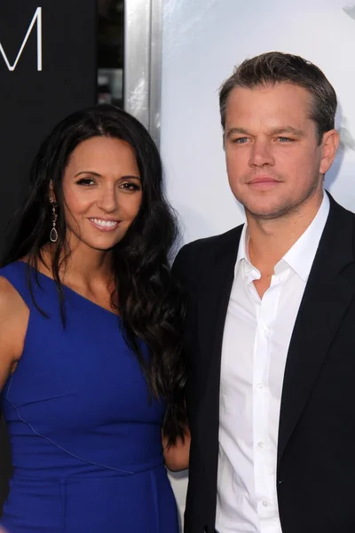 Luciana Barroso, Matt Damon — Stock Photo, Image