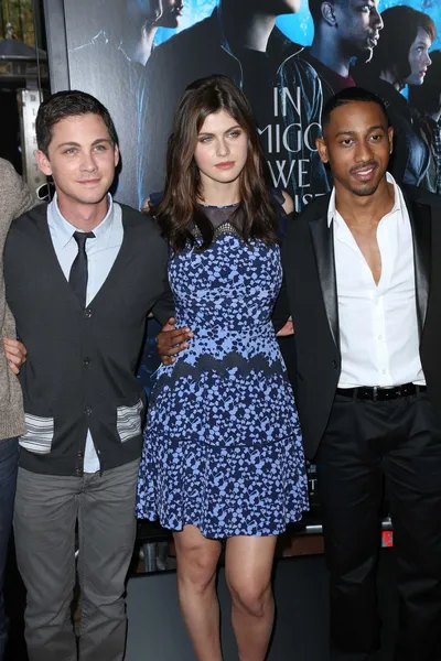 Logan Lerman, Alexandra Daddario e Brandon T. Jackson — Fotografia de Stock