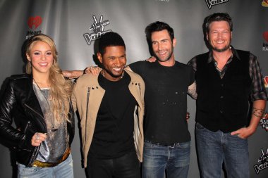 Shakira, Usher, Adam Levine, Blake Shelton clipart