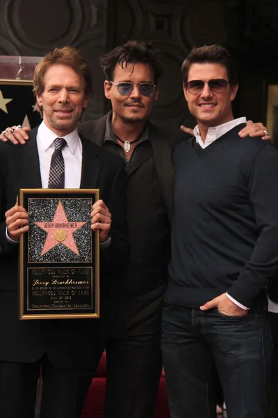 Jerry Bruckheimer, Johnny Depp, Tom Cruise — Stockfoto