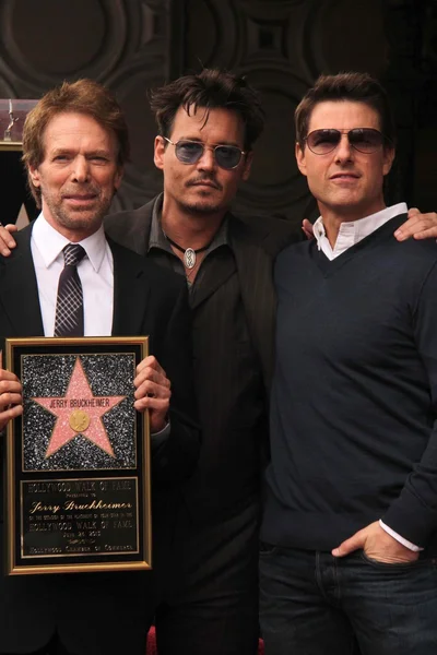 Jerry Bruckheimer, Johnny Depp, Tom Cruise — Stok fotoğraf