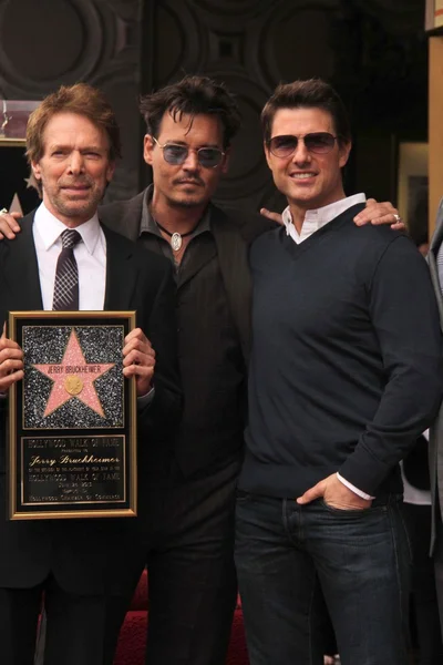 Jerry Bruckheimer, Johnny Depp, Tom Cruise - Stock-foto