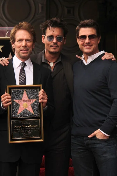 Jerry Bruckheimer, Johnny Depp, Tom Cruise — Fotografia de Stock