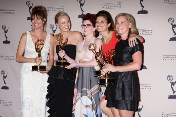 Erinn hayes, malin akerman, megan mullally, jezioro dzwon, zandy hartig — Zdjęcie stockowe