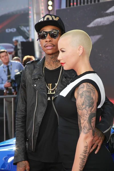 Wiz khalifa och amber rose — Stockfoto