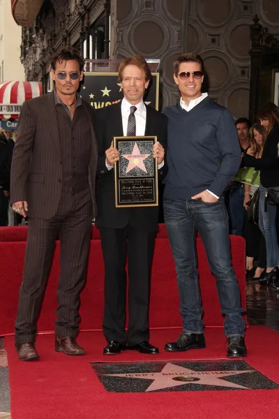 Johnny Depp, Jerry Bruckheimer, Tom Cruise — Foto Stock