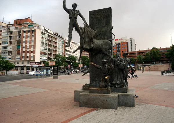 Madrid Spain June 2022 Bullfighter Sculpture Front Bullfighting Arena Plaza — Stockfoto
