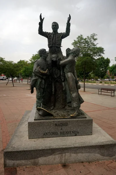 Madrid Espagne Juin 2022 Sculpture Torero Devant Arène Taureaux Plaza — Photo
