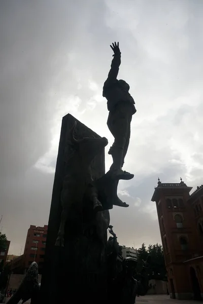 Madrid Spain June 2022 Bullfighter Sculpture Front Bullfighting Arena Plaza — 图库照片