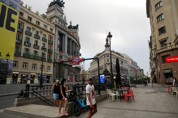 Madrid España Junio 2022 Madrid Calles Con Edificios Personas Madrid —  Fotos de Stock