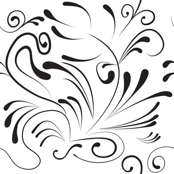 Black and white floral background - vector illustration . — Stock Vector