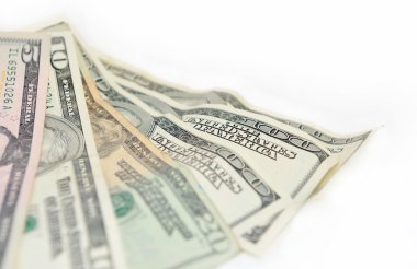 dolar beyaz zemin üzerine bir kaç Not.