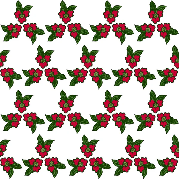 Seamless pattern of red flowers. — Stock Vector