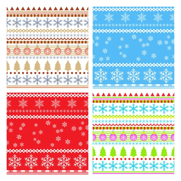 Set of New Year seamless background. — Stock Vector