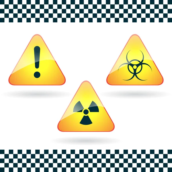 Peligro de señales, peligro biológico, peligro radiactivo.Vector . — Archivo Imágenes Vectoriales