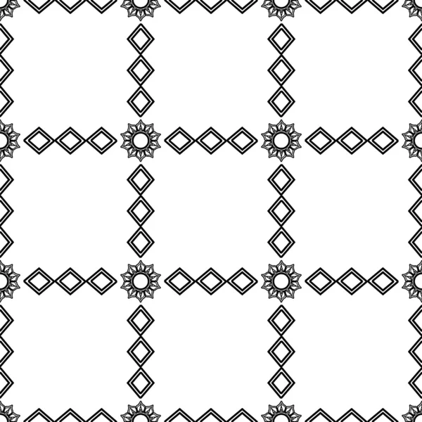 Abstract patchwork black and white pattern with empty cells. — Stock Vector