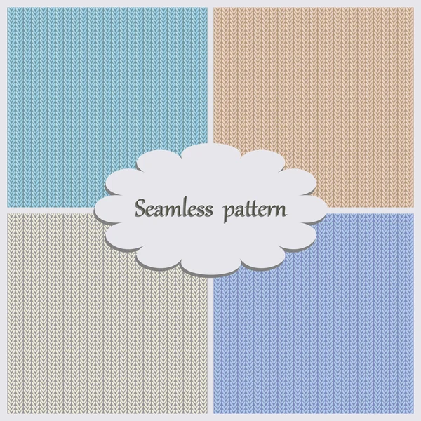 Samples knitted backgrounds in various shades of pale colors. — Stock Vector