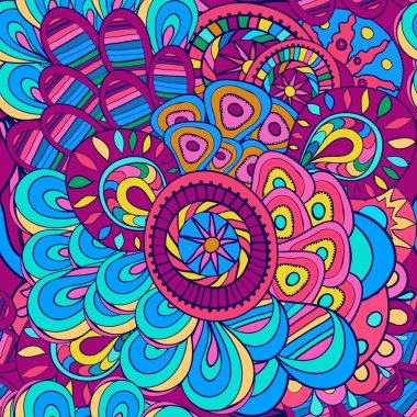 Dikişsiz desen parlak bukleler, elle boyanmış. Yaz arka plan. vektör.