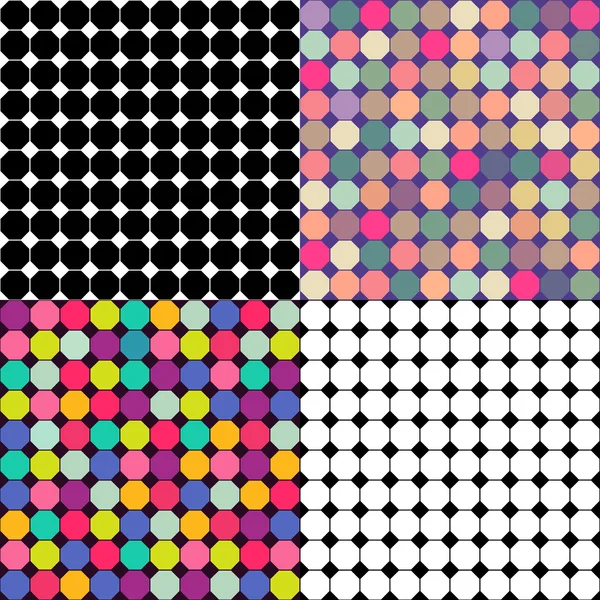 Conjunto de patrones abstractos de diferentes elementos gráficos para variaciones de color — Vector de stock