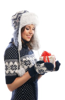 beyaz izole yerli İskandinav elbiseleri genç çekici kız