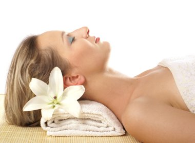 çekici bir kadın kaplıca tedavisi alma