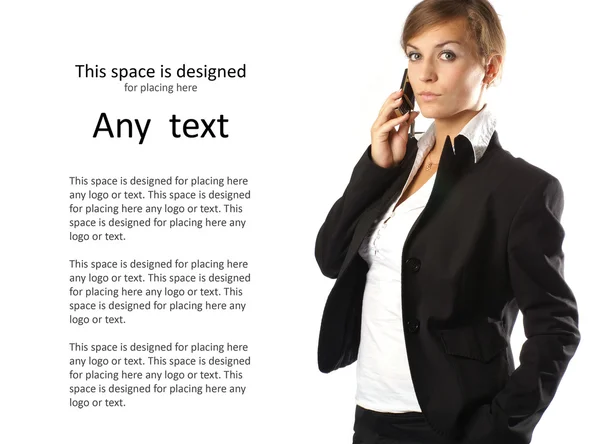 Young attractive businesswoman on cellphone Royalty Free Stock Photos