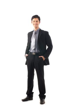 Beyaz tenli genç iş adamı.