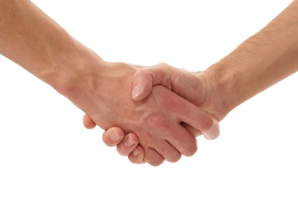 Handshake izolovaných na bílém — Stock fotografie