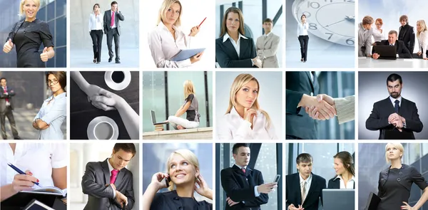 Stora collage av många olika bilder om business stil — Stockfoto