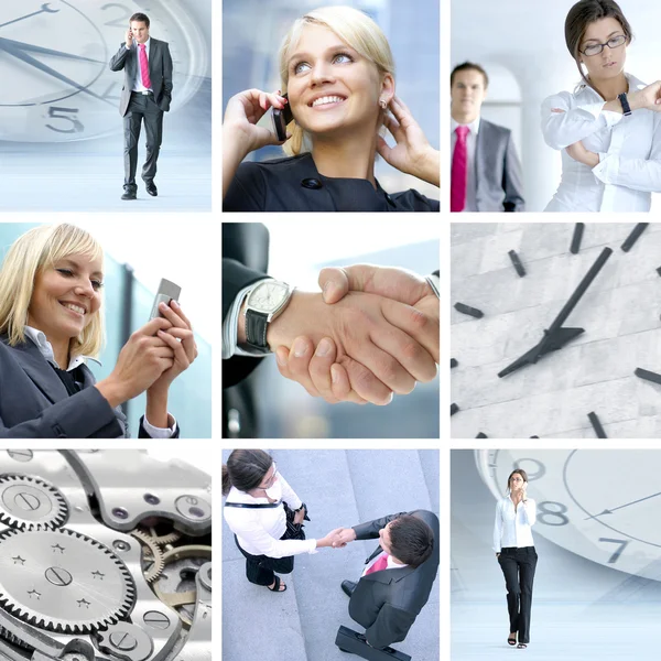 Collage hecho de algunas imágenes diferentes sobre la vida de negocios st — Foto de Stock
