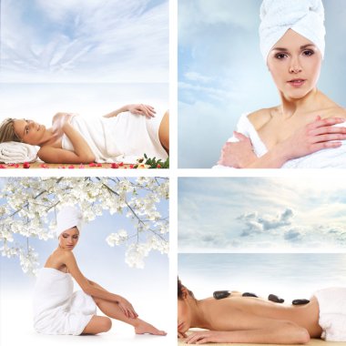 güzel spa kolaj yapılmış dokuz unsurları