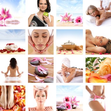 güzel spa kolaj yapılmış birçok unsuru. illustra mükemmel