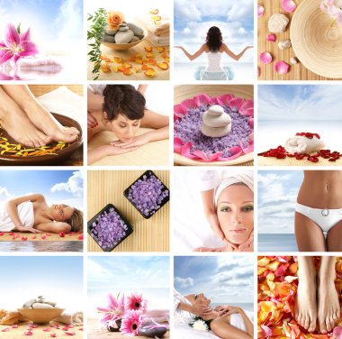 güzel spa kolaj yapılmış birçok unsuru