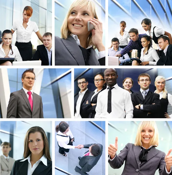 Business collage made of many different pictures about — Stock Photo, Image