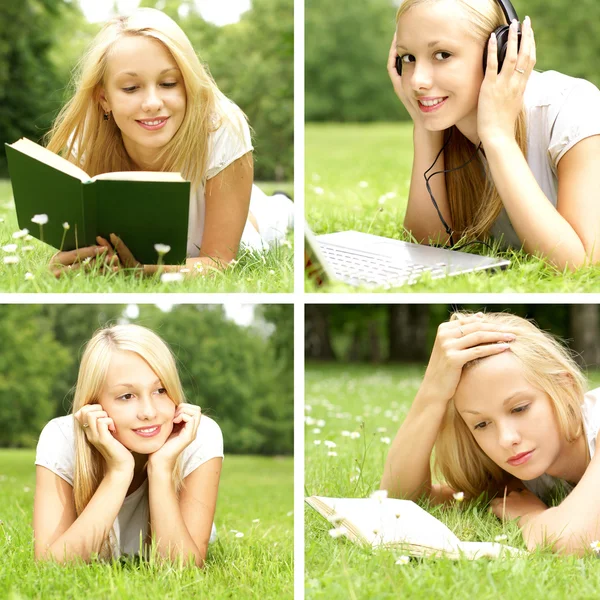 Joven hermosa chica leyendo —  Fotos de Stock