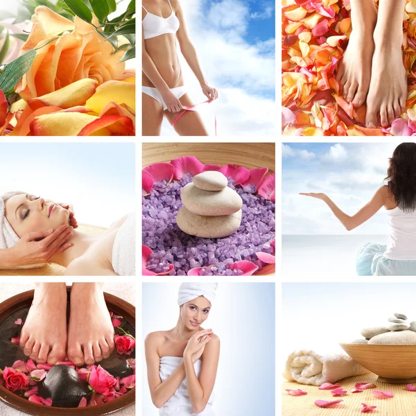 Beautiful spa collage Royalty Free Stock Photos