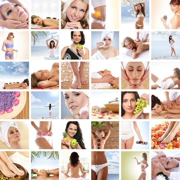 Mooie spa en gezondheid collage gemaakt van vele elementen Rechtenvrije Stockfoto's