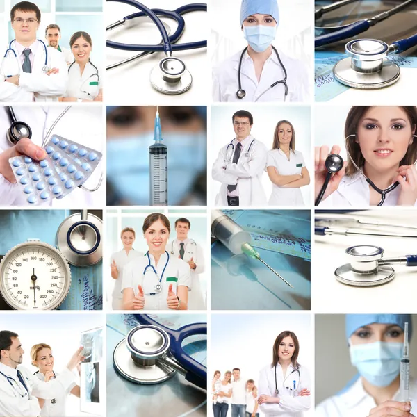 Collage aus einigen medizinischen Elementen lizenzfreie Stockfotos