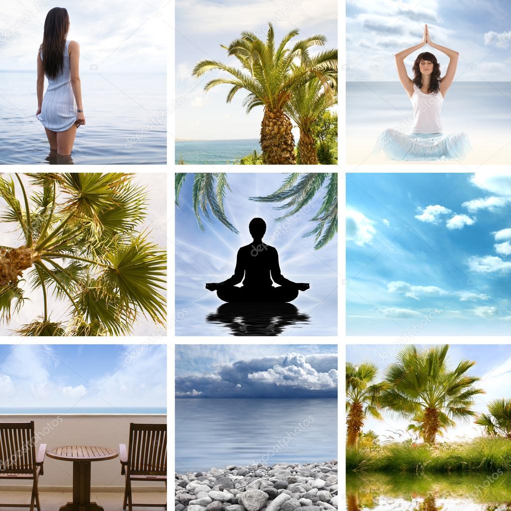 Collage about health and meditation