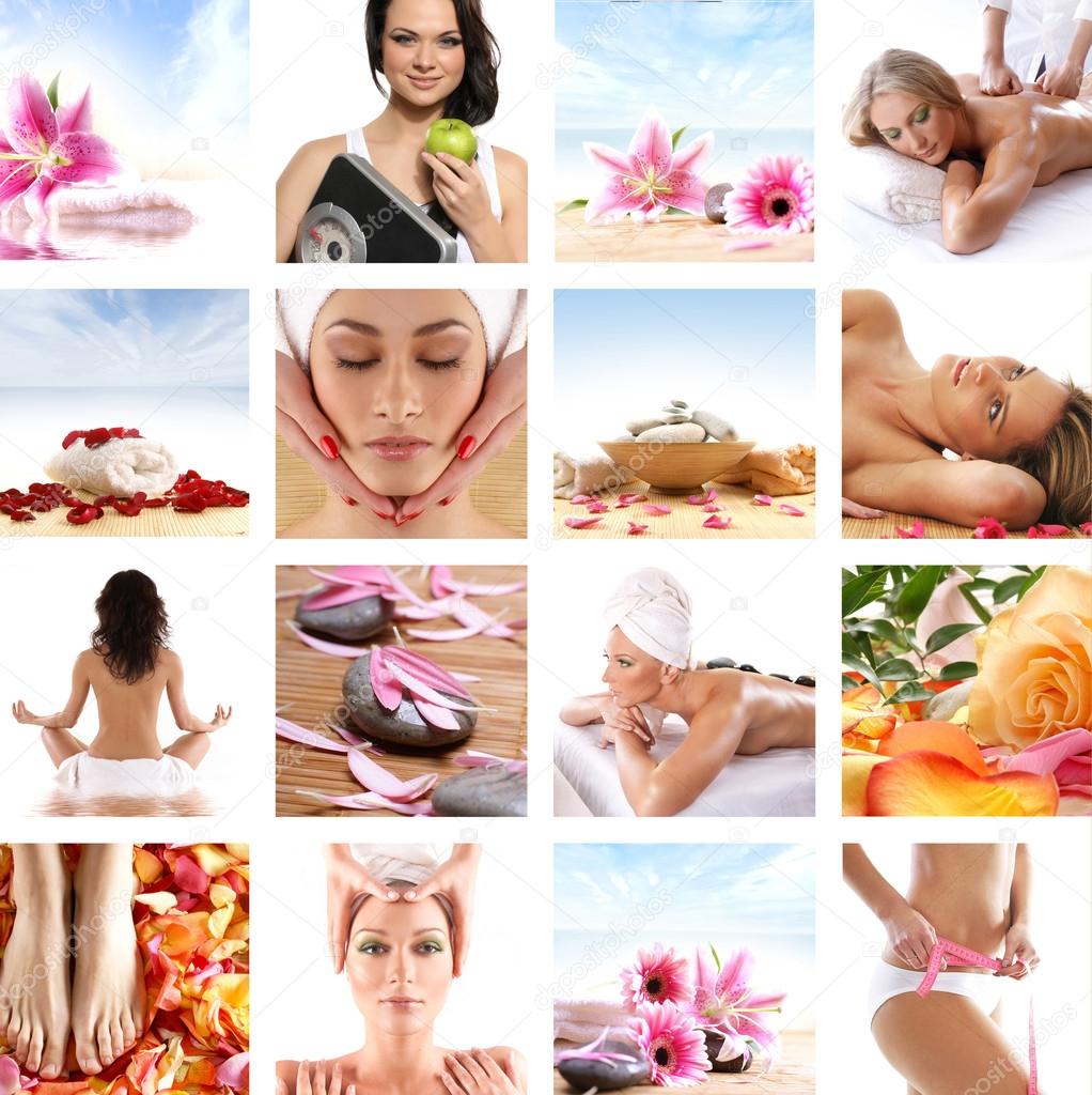 Beautiful spa collage made of many elements. Perfect as illustra