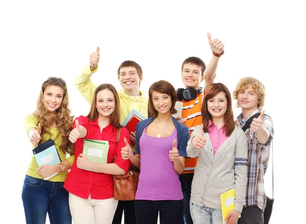 Gruppo di adolescenti sorridenti che rimangono insieme — Foto Stock