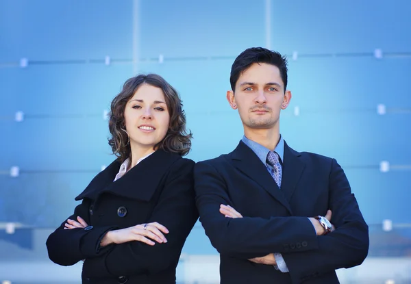 Equipe de negócios sobre fundo moderno — Fotografia de Stock