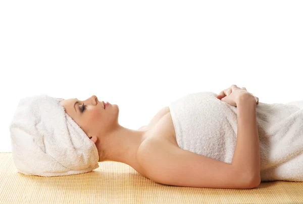 Young beautiful lady getting spa treatment — Stock Photo, Image