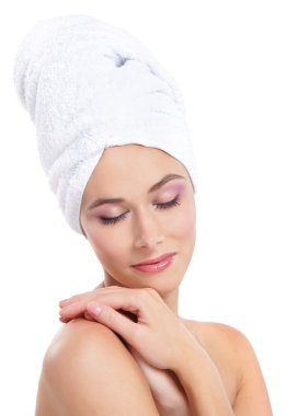 genç ve güzel esmer ile Spa resmi