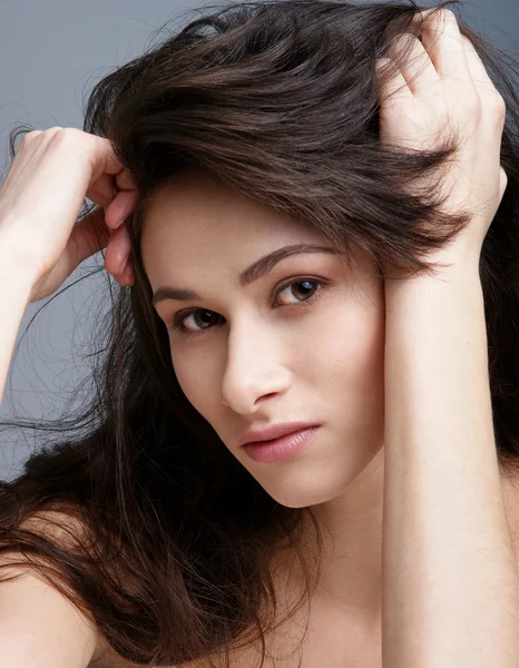 Portrait of young attractive brunette — Stock Photo, Image